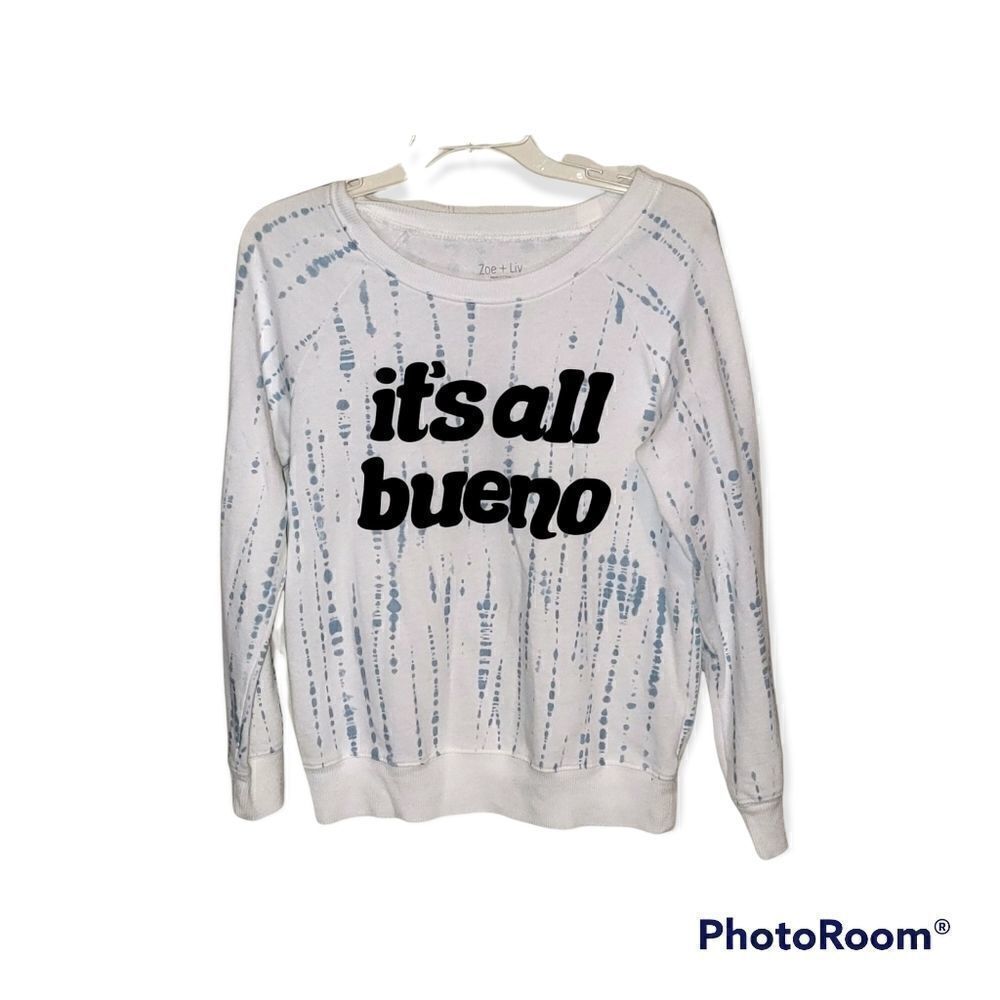 Zoe & Liv Women's It's all Bueno Long Sleeve Graphic Sweatshirt Size Medium